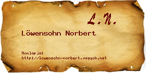 Löwensohn Norbert névjegykártya
