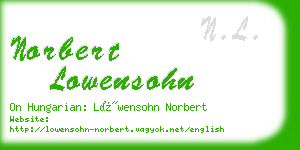 norbert lowensohn business card